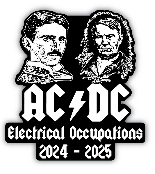 Tesla vs. Edison AC/DC Electrical Occupations Sticker